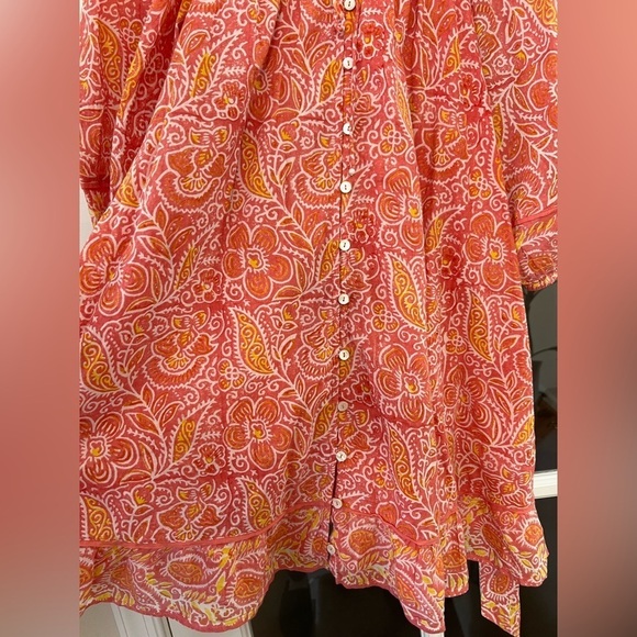 CLEOBELLA Grace Mini Dress in Bloom Block Print Coral Romantic Pastel - Size XS - Picture 10 of 11